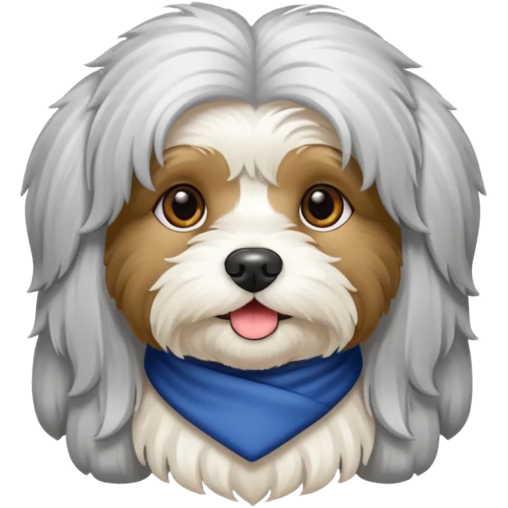 Black and white Havanese dog emoji