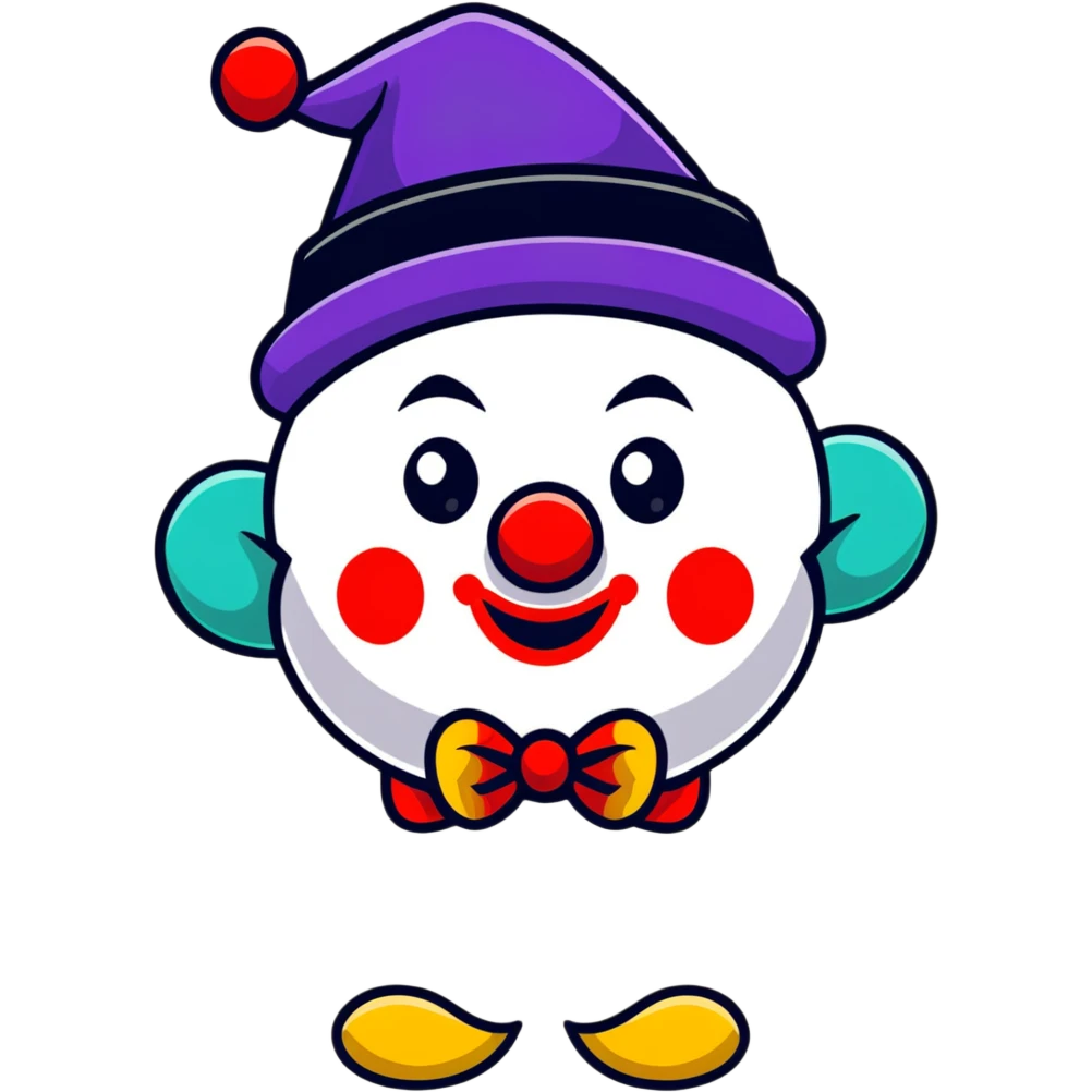 bright clown with hat emoji