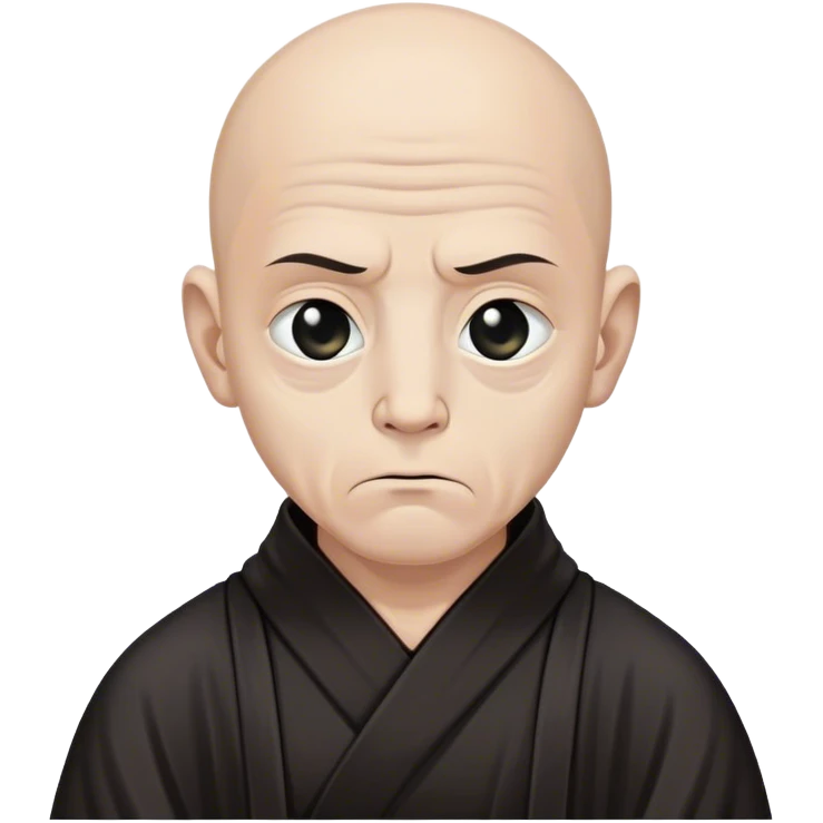 A silent monk with deep wrinkles, his black robe blending into the void, only his solemn eyes visible emoji