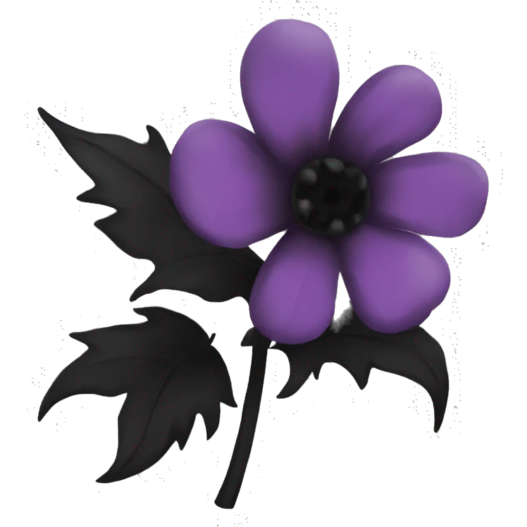 black goth flower emoji