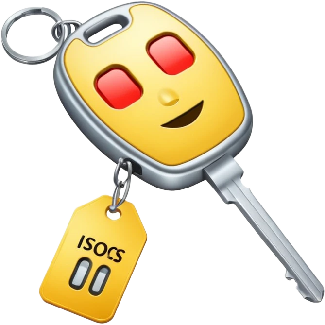 car key with a price tag emoji