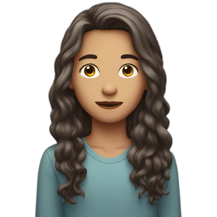 teenager with half long hair emoji