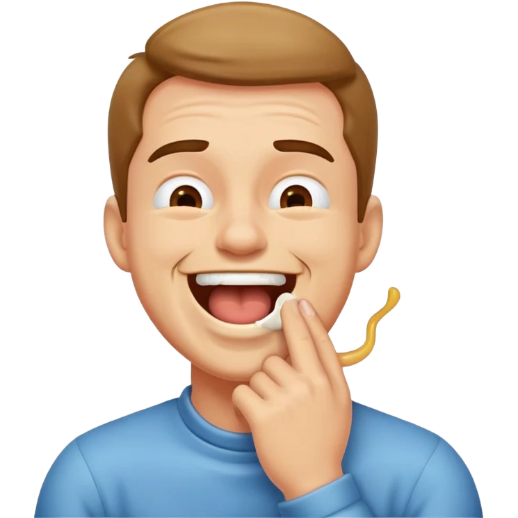 laughing man with hands squeezing throat emoji