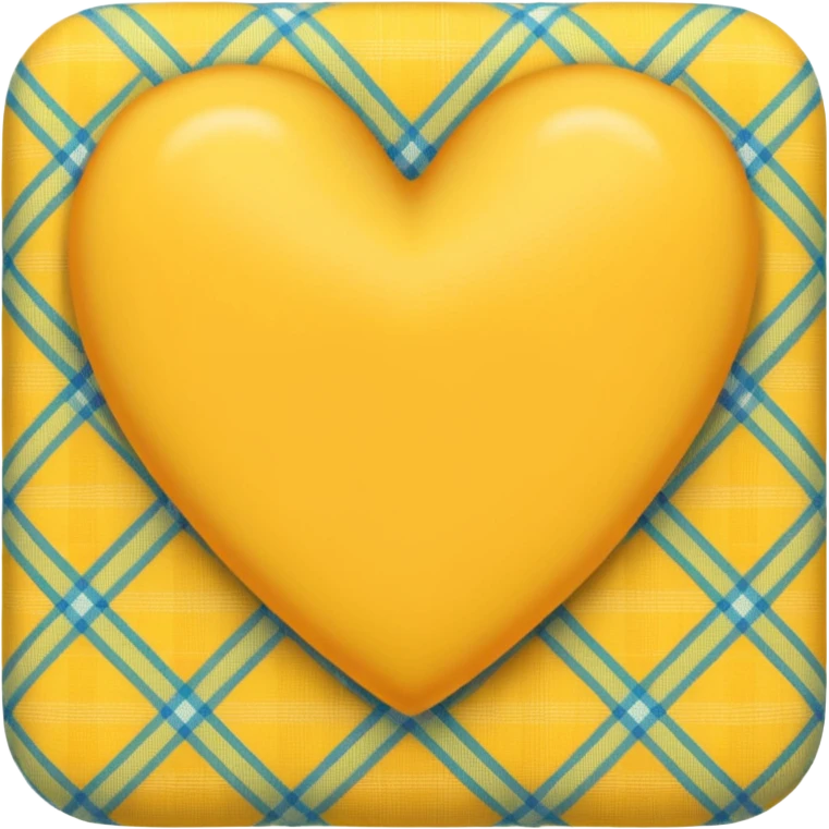 yellow heart with a plaid pattern emoji