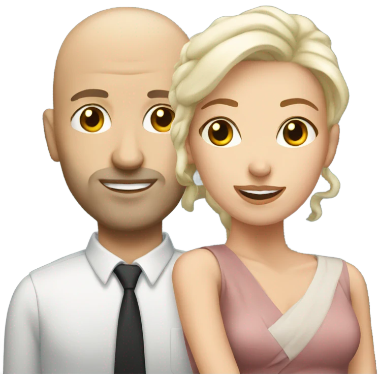 Bald white  man with woman emoji