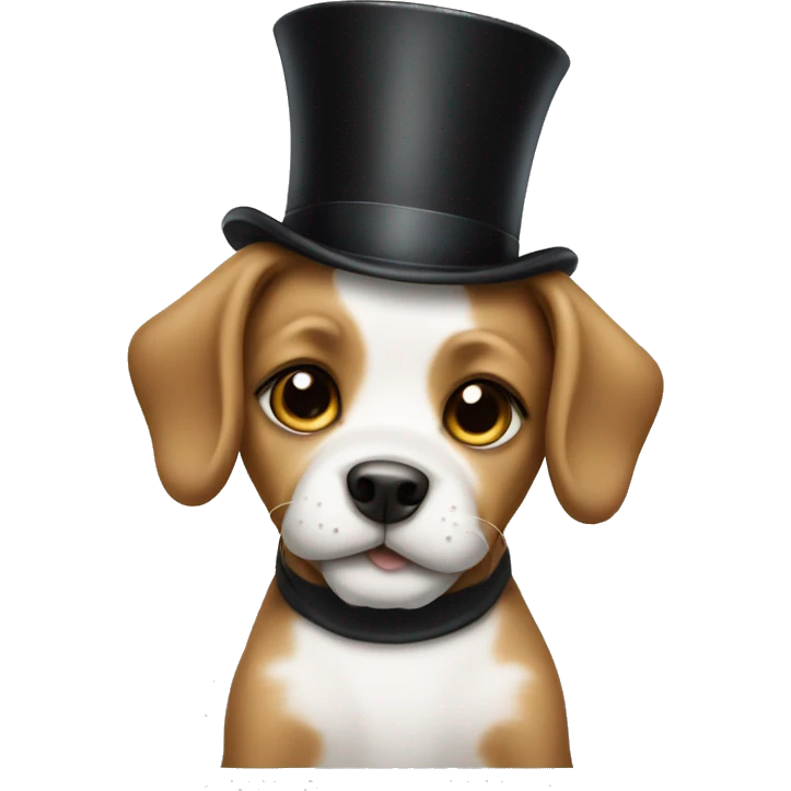 puppy in a top hat emoji