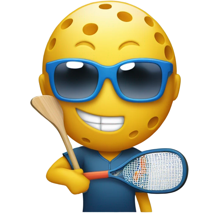 pickleball with sunglasses emoji