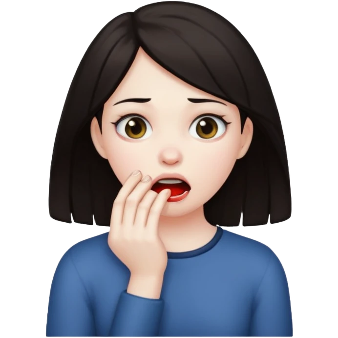 girl choking herself  emoji