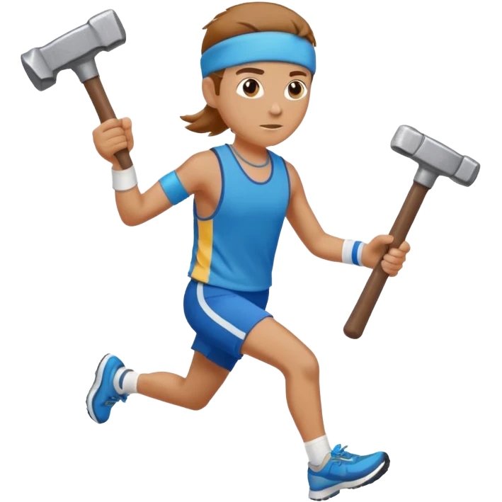 An emoji representing the ironman challenge event long-distance marathon for an mmorpg player who crafts everything themselves the hard way, and does not buy or sell items in-game. emoji