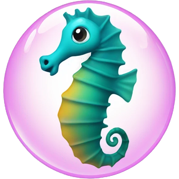 Sea horse in bubble  emoji