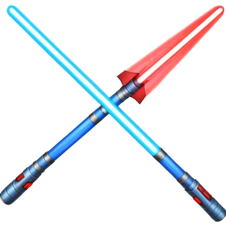 Blue and red light savers crossing emoji