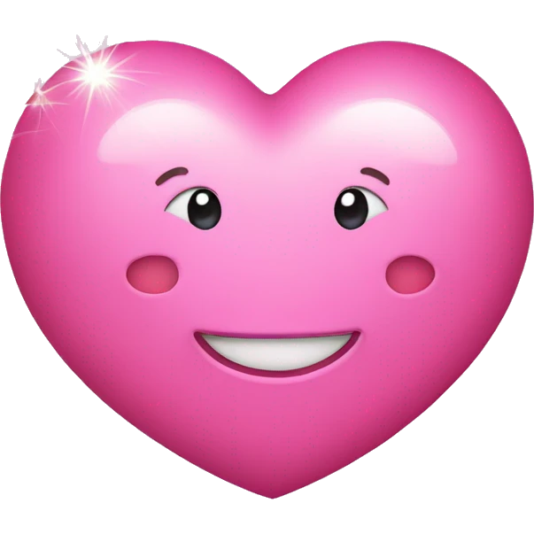 Sparkly pink heart with a smile  emoji