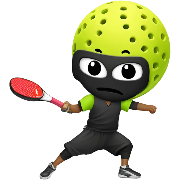 Ninja playing pickleball emoji