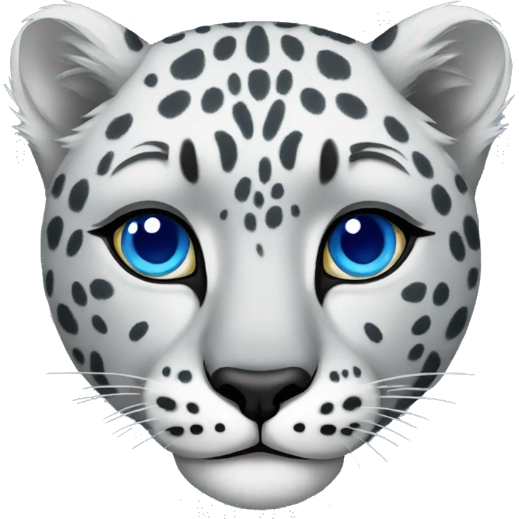 Snow leopard with blue eyes  emoji