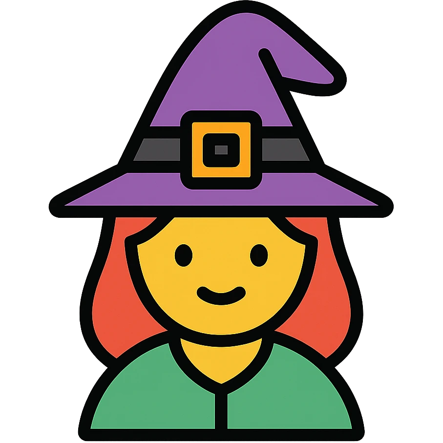 witch, color outline icon emoji