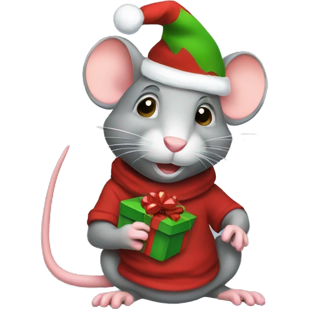 Christmas rat emoji