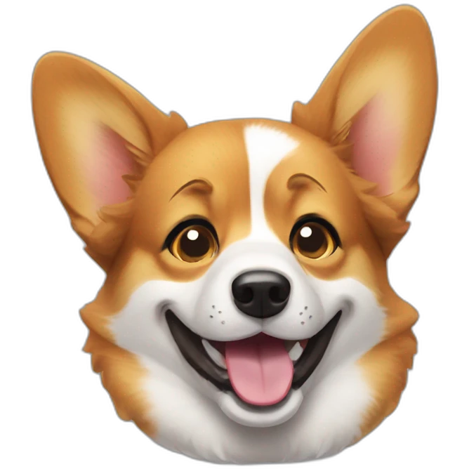 a corgi dog winking emoji