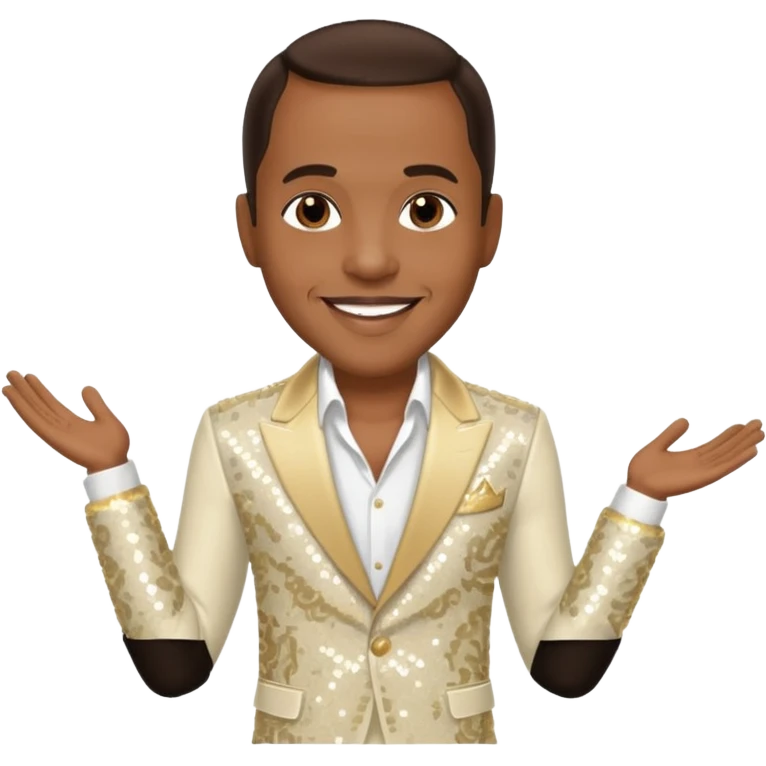 Freddie Jackson, R&B Singer with dark brown hair, ivory sequin outfit emoji
