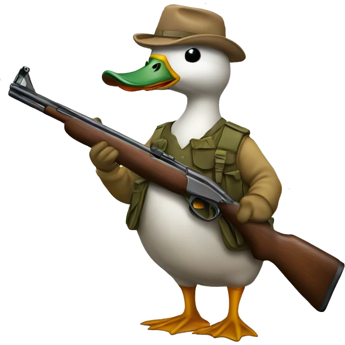 Duck with a riffle emoji