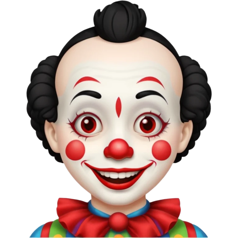 very short black haired clown emoji