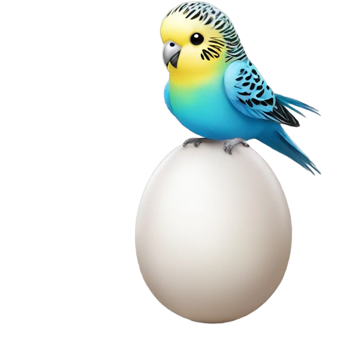 Budgie dancing on an egg emoji