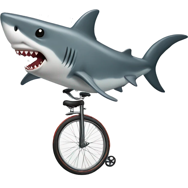 Shark riding unicycle  emoji