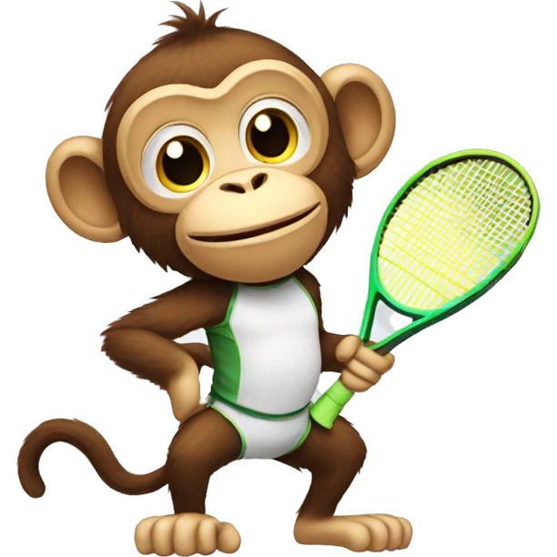 Monkey with tennis racket emoji