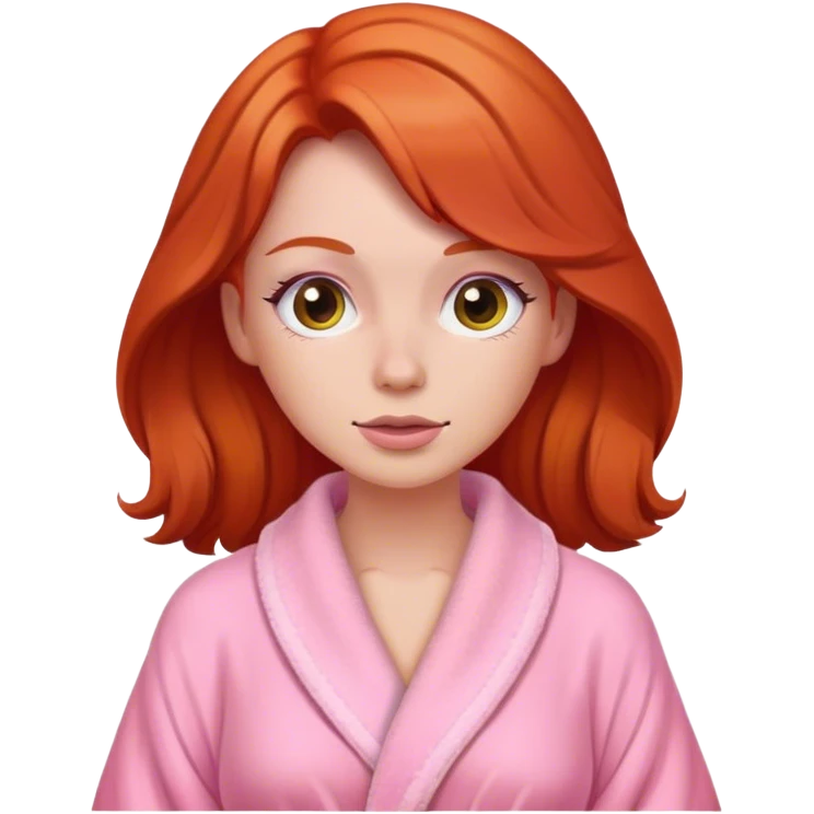 Red head woman wearing a pink dressing gown  emoji