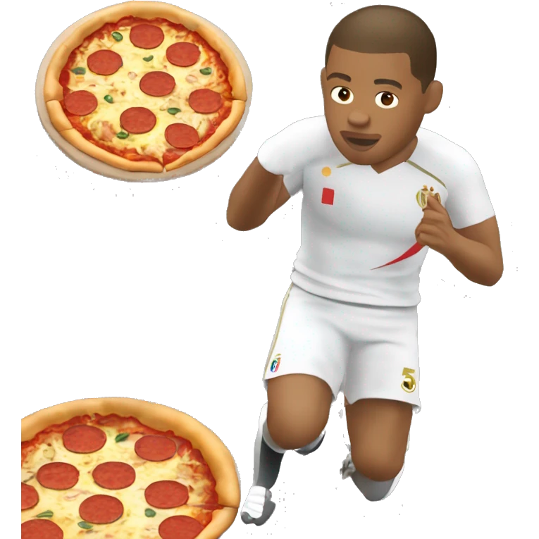 Mbappe mange une pizza emoji
