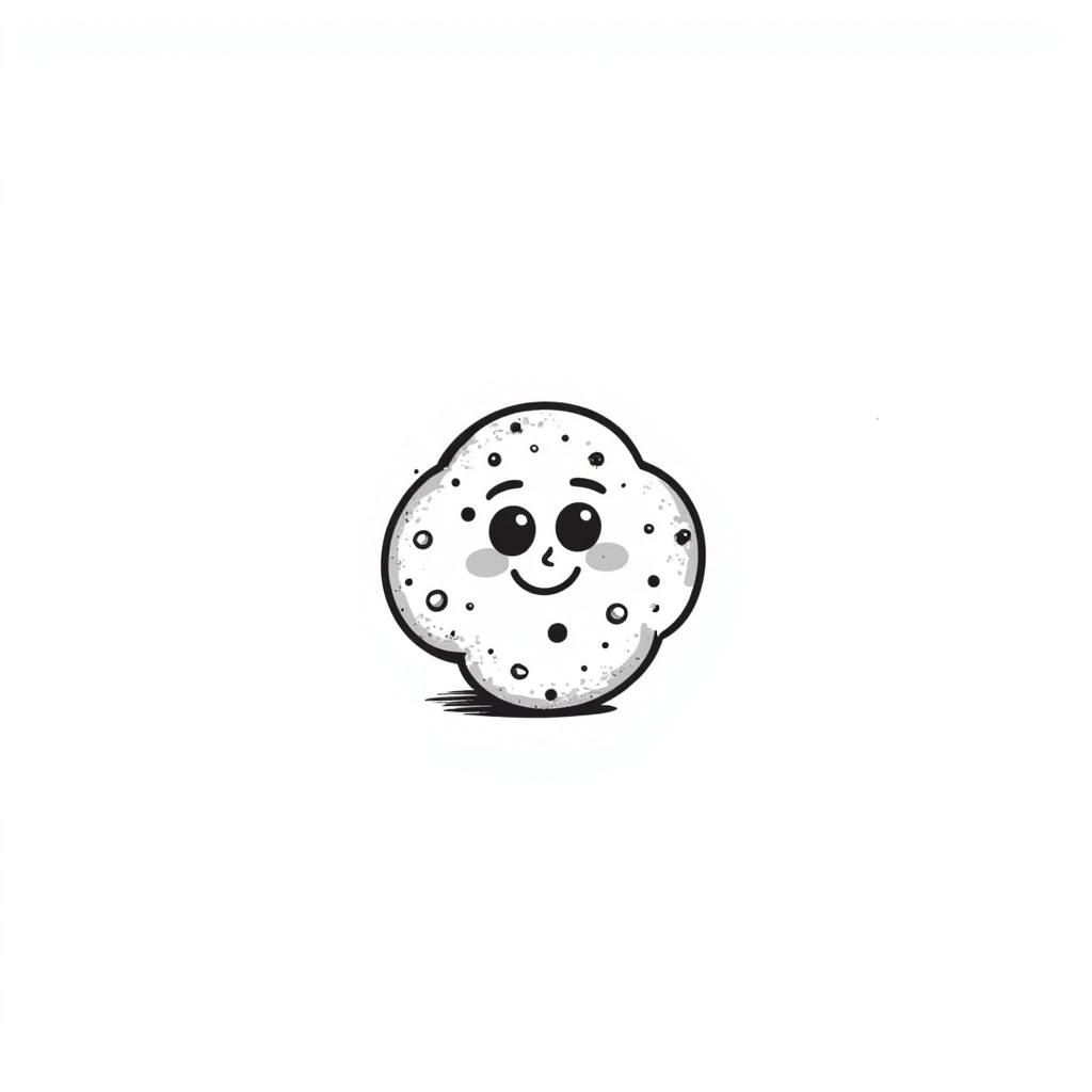 A happy hand-drawn sponge character with a big smile emoji