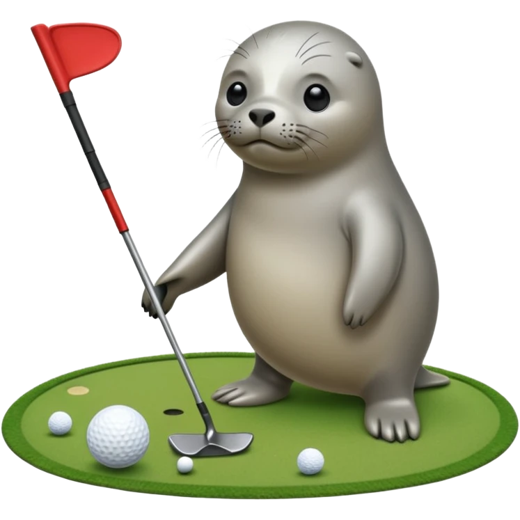 Seal golfing emoji