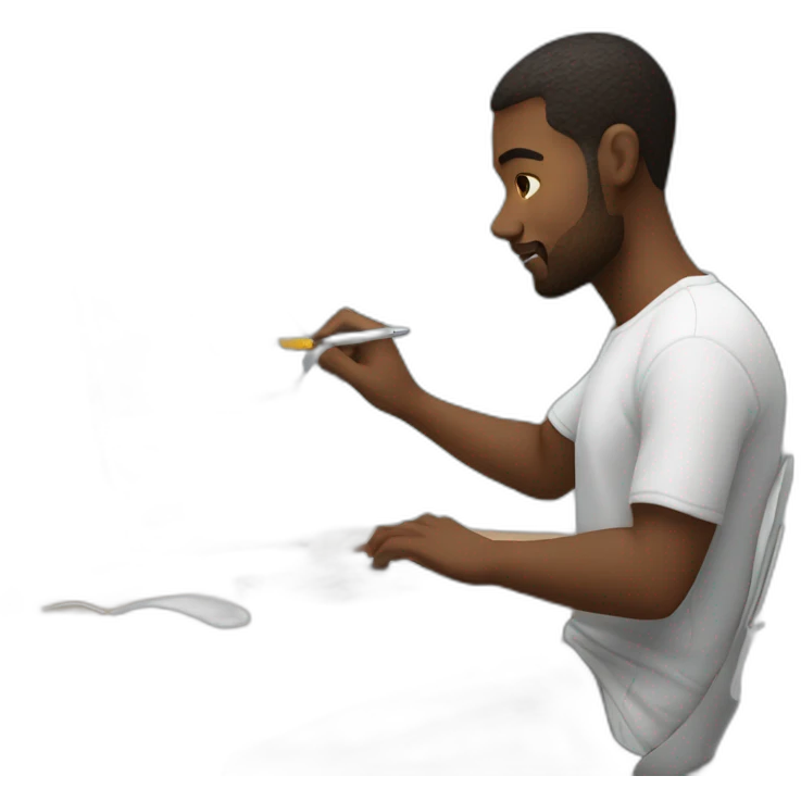 Designer working on imac emoji
