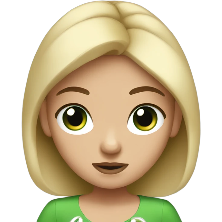 Powerpuff with green eyes and blonde brown hair emoji
