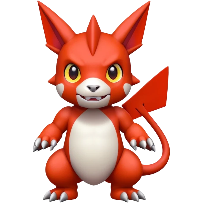 Cute Baby Chibi Digimon-Guilmon-Tyrunt-hybrid (full body) emoji