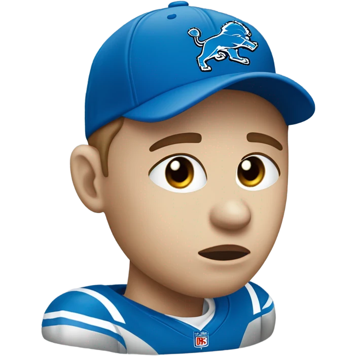 Sad detroit lions fan white with blue eyes emoji