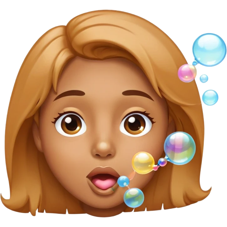 face blowing bubbles, playful expression emoji