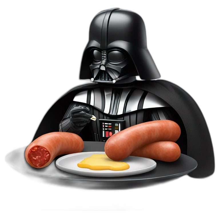 Darth vader eating a sausage emoji