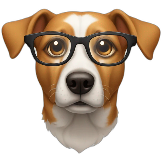 Dog peering over glasses emoji