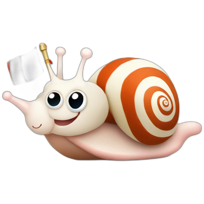cuter stuffed animal type snail with French flag emoji