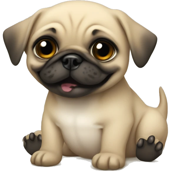 Baby pug with dinosaur custom emoji