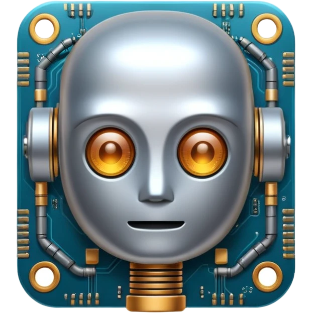 ai chip with a small robot face emoji