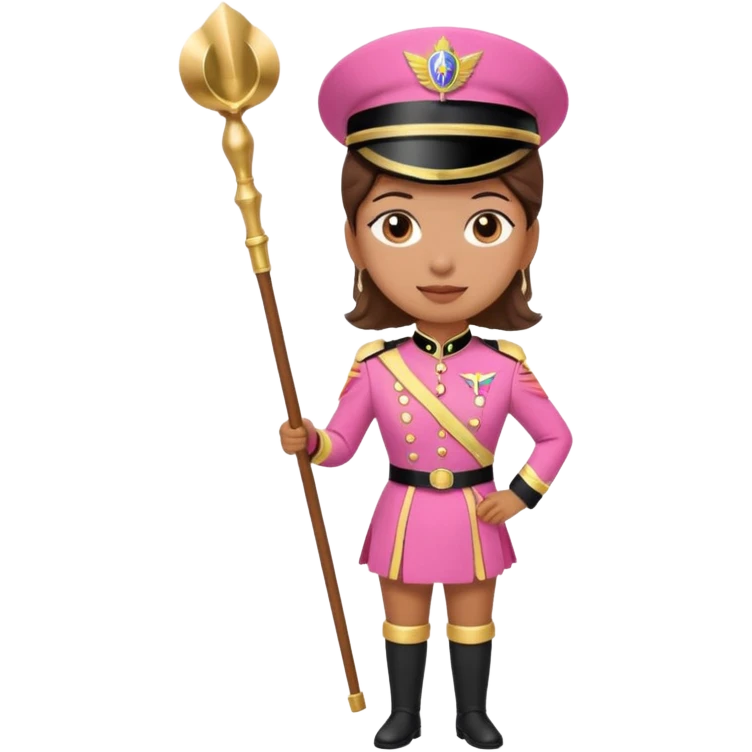 Parade Marchers, drum major, pink uniform famale emoji