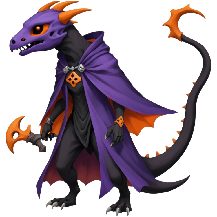 Nebulae Gothic Spooky Salandit-Cubone-Duskull-Noibat-Fakémon-hybrid-creature (full body)  emoji