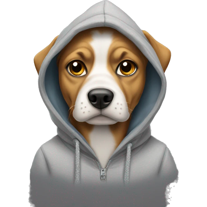 Dog wearing hoodie emoji