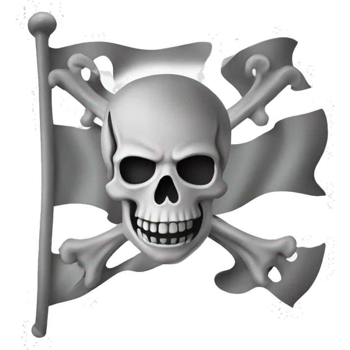pirate flag in white emoji