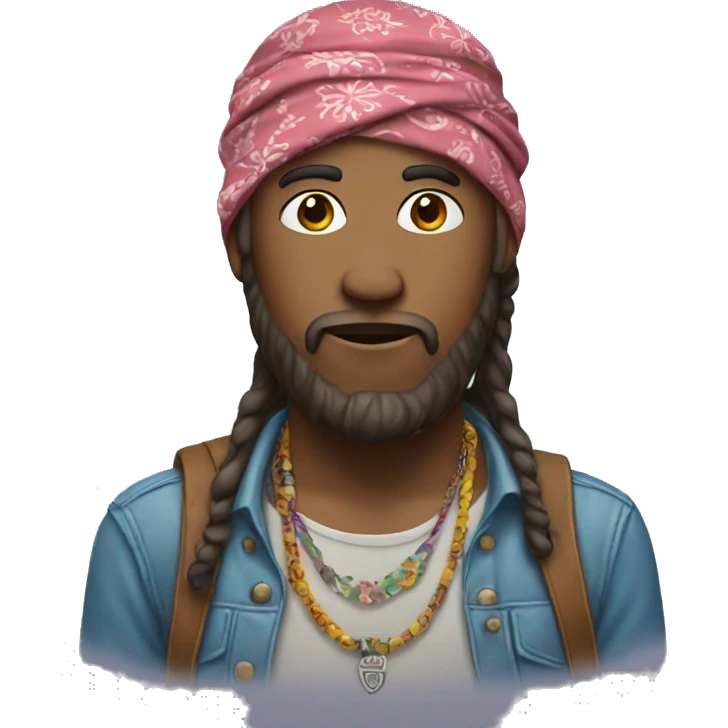 Hippie with bandana emoji