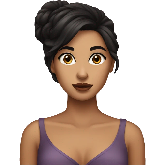 pretty girl, olive skin, dark hair, dark eyes, seductive eyes emoji