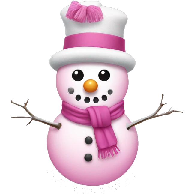 Pink snowman emoji