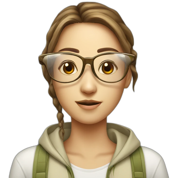 Cute Female locusts wearing a transparent glasses emoji