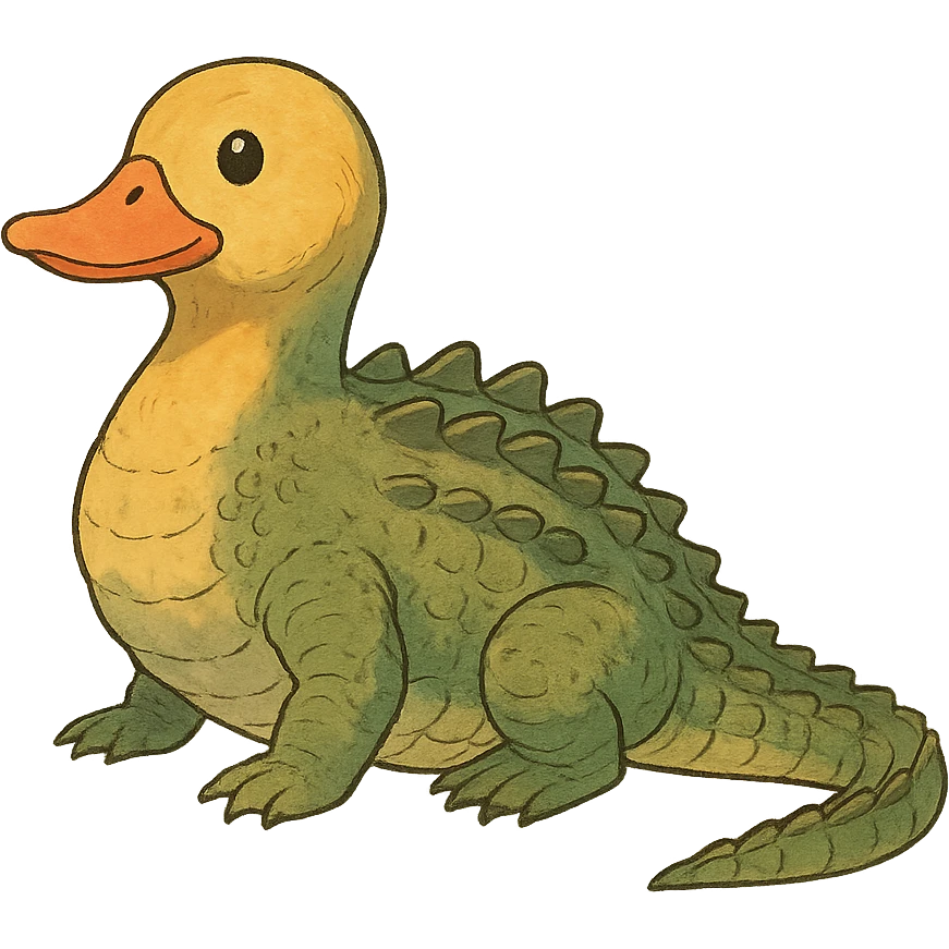 duck shaped like a crocodile emoji